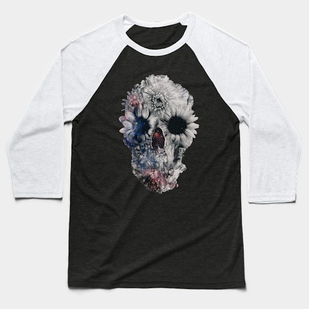 Floral Skull 2 Baseball T-Shirt by aligulec